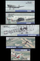 4588/4592**(BL235) - Vol Dans Le Temps, Vieux Avions Belges / Vlucht Door De Tijd, Oude Belgische Vliegtuigen - Unused Stamps