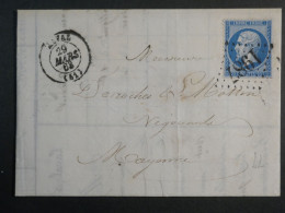 DM 8 FRANCE  LETTRE  1863 LAVAL A MAYENNE + N°22  +AFF. INTERESSANT+++ - 1849-1876: Periodo Clásico