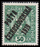 1919. CESKOSLOVENSKO. POSTA CESKOSLOVENSKA 1919 On 50 HELLER. ÖSTERREICH. Hinged. - JF544273 - Nuovi