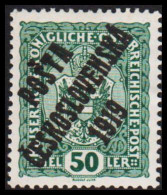 1919. CESKOSLOVENSKO. POSTA CESKOSLOVENSKA 1919 On 50 HELLER. ÖSTERREICH. Hinged. - JF544273 - Unused Stamps