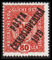 1919. CESKOSLOVENSKO. POSTA CESKOSLOVENSKA 1919 On 80 HELLER. ÖSTERREICH. Hinged. - JF544278 - Nuevos