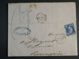 DM 8 FRANCE  LETTRE  1862  LYON A BOURGOIN  N°22  +AFF. INTERESSANT+++ - 1849-1876: Période Classique