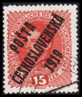 1919. CESKOSLOVENSKO. POSTA CESKOSLOVENSKA 1919 On  15 HELLER Kaiser Karl I. ÖSTERREICH.  - JF544285 - Used Stamps