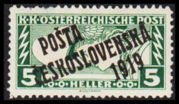 1919. CESKOSLOVENSKO. POSTA CESKOSLOVENSKA 1919 On 5 HELLER Eilmarke ÖSTERREICH. Hinged. - JF544294 - Unused Stamps