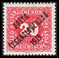 1919. CESKOSLOVENSKO. POSTA CESKOSLOVENSKA 1919 On 20 HELLER Portomarken Von 1916 ÖSTERREICH. Hinged. - JF544298 - Unused Stamps