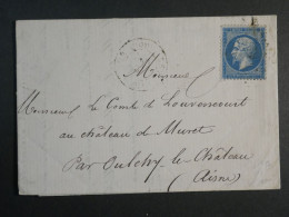 DM 8 FRANCE  LETTRE  1862  A OULCHY    N°22  +AFF. INTERESSANT+++ - 1849-1876: Période Classique