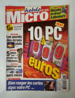 Magazine MICRO HEBDO N°229 (Du 5 Au 11 Septembre 2002) : 10 PC à 999 Euros - Informatique