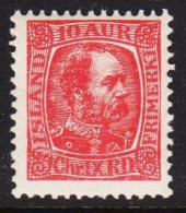 1902. King Christian IX. 10 Aur Red Never Hinged. Beautiful Stamp.   (Michel 39) - JF544346 - Nuovi