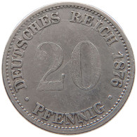 GERMANY EMPIRE 20 PFENNIG 1876 D #t031 0665 - 20 Pfennig