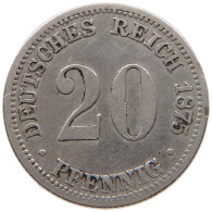 GERMANY EMPIRE 20 PFENNIG 1875 B #t031 0669 - 20 Pfennig