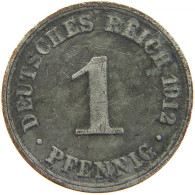 GERMANY EMPIRE 1 PFENNIG 1912 A SILVER PLATED #t032 0435 - 1 Pfennig