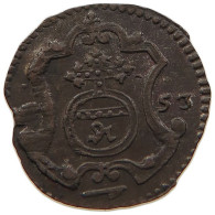 GERMAN STATES PFENNIG 1753 BRANDENBURG ANSBACH KARL WILHELM FRIEDRICH 1729-1757 #t032 0337 - Groschen & Andere Kleinmünzen