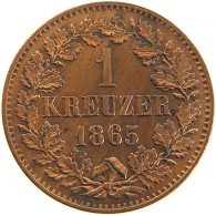 GERMAN STATES KREUZER 1865 BADEN DURLACH Friedrich I. Großherzog (1852-1907) #t032 0689 - Groschen & Andere Kleinmünzen