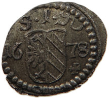 GERMAN STATES KREUZER 1678 NÜRNBERG #t032 0827 - Groschen & Andere Kleinmünzen