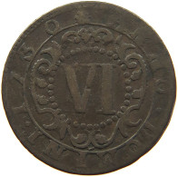 GERMAN STATES 6 PFENNIG 1730 WALDECK Karl August Friedrich 1728-1763. #t032 0955 - Groschen & Andere Kleinmünzen