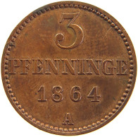 GERMAN STATES 3 PFENNIG 1864 MECKLENBURG SCHWERIN Friedrich Franz II. 1842-1883. #t032 1135 - Groschen & Andere Kleinmünzen