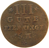 GERMAN STATES 3 PFENNIG 1793 MECKLENBURG STRELITZ Adolf Friedrich IV. 1752-1794 #t032 1125 - Groschen & Andere Kleinmünzen