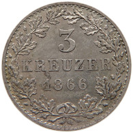 GERMAN STATES 3 KREUZER 1866 FRANKFURT #t032 1073 - Groschen & Andere Kleinmünzen