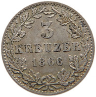 GERMAN STATES 3 KREUZER 1866 FRANKFURT #t032 1071 - Groschen & Andere Kleinmünzen