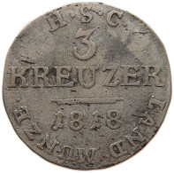 GERMAN STATES 3 KREUZER 1818 SACHSEN COBURG SAALFELD Ernst (1806-1826) #t033 0041 - Monedas Pequeñas & Otras Subdivisiones