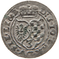 GERMAN STATES 3 KREUZER 1622 SCHLESIEN LIEGNITZ BRIEG Johann Christian, Allein 1602-1639. #t032 0659 - Groschen & Andere Kleinmünzen