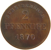 GERMAN STATES 2 PFENNIG 1870 SACHSEN MEININGEN Georg II. (1866-1914) #t032 0695 - Monedas Pequeñas & Otras Subdivisiones