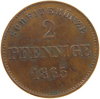 GERMAN STATES 2 PFENNIG 1865 SACHSEN MEININGEN Georg II. (1866-1914) #t032 0699 - Small Coins & Other Subdivisions