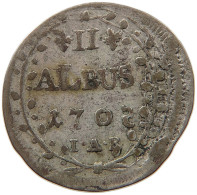 GERMAN STATES 2 ALBUS 1705 DATE 5 INVERTED HESSEN DARMSTADT Ernst Ludwig 1678-1739. #t032 0851 - Small Coins & Other Subdivisions
