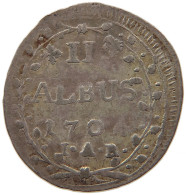 GERMAN STATES 2 ALBUS 1704 HESSEN DARMSTADT Ernst Ludwig 1678-1739. #t032 0853 - Kleine Munten & Andere Onderverdelingen