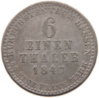 GERMAN STATES 1/6 TALER 1847 HESSEN KASSEL Wilhelm II. 1821-1847 #t032 0843 - Monedas Pequeñas & Otras Subdivisiones