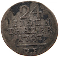 GERMAN STATES 1/24 TALER 1787 HESSEN KASSEL Wilhelm IX. 1785-1803 #t032 0903 - Groschen & Andere Kleinmünzen