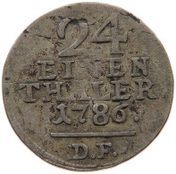 GERMAN STATES 1/24 TALER 1786 HESSEN KASSEL Wilhelm IX. 1785-1803 #t032 0895 - Petites Monnaies & Autres Subdivisions