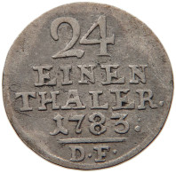 GERMAN STATES 1/24 TALER 1783 HESSEN KASSEL Friedrich II. 1760-1785. #t032 0905 - Small Coins & Other Subdivisions