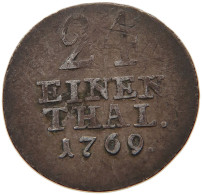 GERMAN STATES 1/24 TALER 1769 HESSEN KASSEL Friedrich II. 1760-1785 #t033 0155 - Kleine Munten & Andere Onderverdelingen