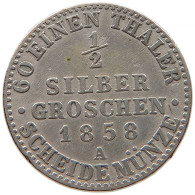 GERMAN STATES 1/2 GROSCHEN 1858 A SCHAUMBURG LIPPE Georg Wilhelm 1807-1860. #t033 0049 - Groschen & Andere Kleinmünzen