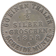 GERMAN STATES 1/2 GROSCHEN 1858 A SCHAUMBURG LIPPE Georg Wilhelm 1807-1860. #t033 0049 - Monedas Pequeñas & Otras Subdivisiones