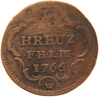 GERMAN STATES 1/2 KREUZER 1766 BADEN DURLACH Karl Friedrich 1738-1806. #t032 0685 - Small Coins & Other Subdivisions