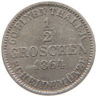 GERMAN STATES 1/2 GROSCHEN 1864 BRAUNSCHWEIG CALENBERG HANNOVER #t032 1097 - Piccole Monete & Altre Suddivisioni