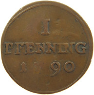 GERMAN STATES 1 PFENNIG 1790 MÜNSTER DOMKAPITEL #t032 1131 - Small Coins & Other Subdivisions