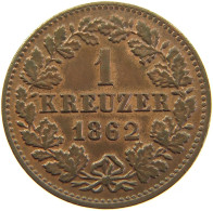 GERMAN STATES 1 KREUZER 1862 NASSAU Adolph 1839-1866. #t032 1133 - Monedas Pequeñas & Otras Subdivisiones