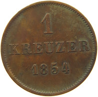 GERMAN STATES 1 KREUZER 1854 SACHSEN MEININGEN Bernhard Erich Freund 1803-1866. #t032 0959 - Petites Monnaies & Autres Subdivisions