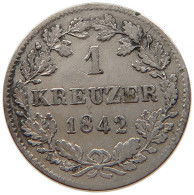 GERMAN STATES 1 KREUZER 1842 WÜRTTEMBERG Wilhelm I. (1816-1864) #t032 0921 - Piccole Monete & Altre Suddivisioni