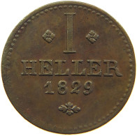 GERMAN STATES 1 HELLER 1829 HESSEN KASSEL Wilhelm II. 1821-1847 #t032 1017 - Petites Monnaies & Autres Subdivisions