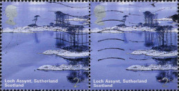 GB Poste Obl Yv:2462 Mi:2140 Loch Assynt Sutherland Scotland (Lign.Ondulées) Paire - Gebraucht