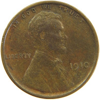 UNITED STATES OF AMERICA CENT 1910 LINCOLN #t032 0449 - 1909-1958: Lincoln, Wheat Ears Reverse