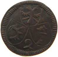 SWITZERLAND 2 PFENNIG CHUR Joseph Benedikt Von Rost 1728-1754. #t032 0599 - Diócesis De Coira