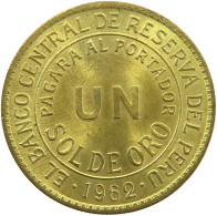 PERU SOL 1962 UNC #t029 0419 - Perú