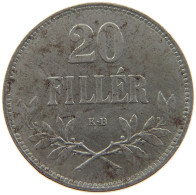 HUNGARY 20 FILLER 1920 #t032 0787 - Hungary