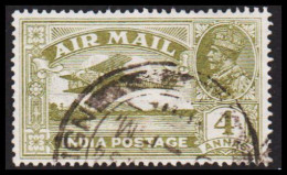 1929. INDIA. Georg V AIR MAIL 4 ANNAS  - JF544374 - 1911-35  George V