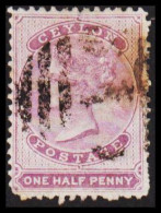 1863-1869. CEYLON. Victoria. ONE HALF PENNY. Perforated. Watermark Crown. (MICHEL 29) - JF544377 - Ceylon (...-1947)